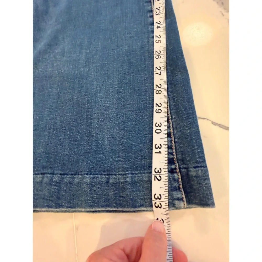 Good American Good‎ Legs Flare Jeans Blue High Rise Size 14/32 GLF873TE